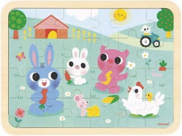 Janod Lesena sestavljanka z razliko Iskanje kmetije 24 kosov