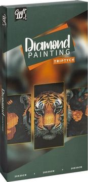 CRAFT ID Slika v obliki diamanta na okvirju Tiger triptih 40x20 cm + 30x20 cm