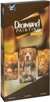 CRAFT ID Diamantna slika na okvirju Pasji triptih 40x20 cm + 30x20 cm