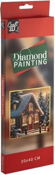 CRAFT ID Diamantna slika Zimska koča 30x40cm