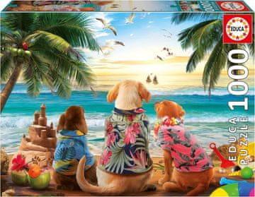 Educa Puzzle Psi na plaži 1000 kosov