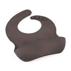 PETITE&MARS Silikonski slinček Take&Match Bitter Cocoa 6m+