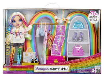 Rainbow High Mavrična visoka garderobna omara z lutko
