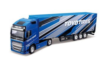 BBurago - tovornjak s prikolico Volvo FH16 Globetrotter 750 XXL/prikolica, pnevmatike TOYO, 1:43