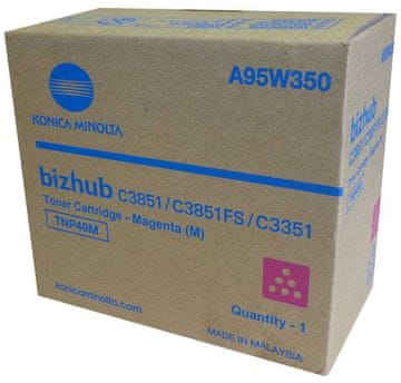 Konica Minolta Toner A95W350, magenta, 12000str., TNP-49M Bizhub C3351, Bizhub C3851