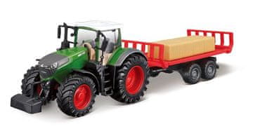BBurago - FARMLAND, traktor Fendt 1050 s prikolico za bale, 10 cm