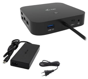I-TEC priklopna postaja USB-C Dual Display/ 2x DP/ 2x USB-C/ 5x USB/ LAN/ Power Delivery 65W + univerzalni polnilnik 112W