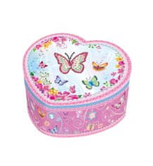 Alltoys Glasbena škatla za nakit srčni metulji