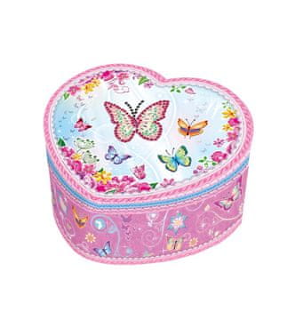 Alltoys Glasbena škatla za nakit srčni metulji