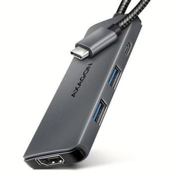 AXAGON HMC-5H8K, vozlišče USB 5Gb/s, 2x USB-A, USB-C, HDMI 8k/30Hz, PD 100W, kabel USB-C 15cm