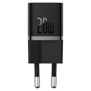 BASEUS Napajalnik GaN5 Mini - 20W, EU, črn
