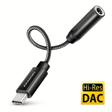 AXAGON ADA-HC, USB-C na 3,5-milimetrski priključek - avdio adapter DAC visoke ločljivosti, 384 kHz 32 bitov, stereo