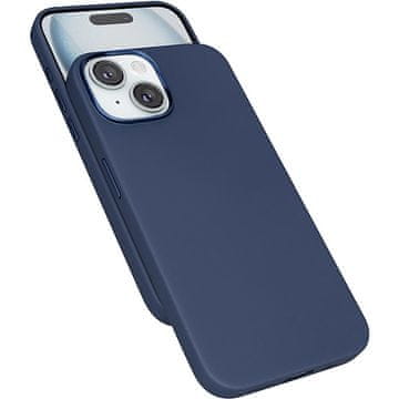 Epico Mag+ usnjen ovitek za iPhone 15 - modri