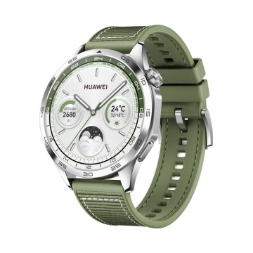 Huawei Watch GT 4/46mm/srebrna/legantni trak/zelena