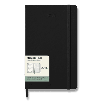 Moleskine Dnevnik 2026 - trda vezava, L, tedenski, črn