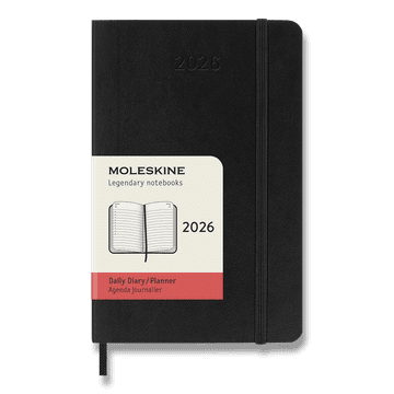 Moleskine Dnevnik 2026 - mehke platnice, S, dnevni, črn