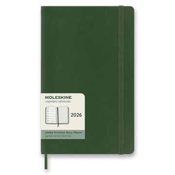 Moleskine Dnevnik 2026 - mehke platnice, L, tedenski, temno zelena