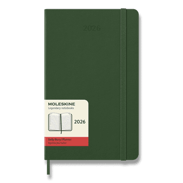 Moleskine Dnevnik 2026 - trda vezava, L, dnevni, temno zelen