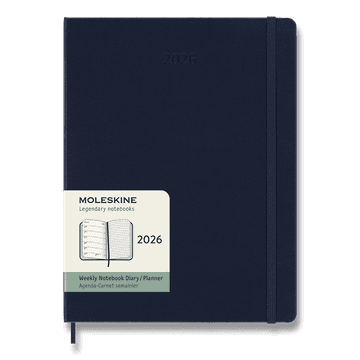 Moleskine Dnevnik 2026 - trda vezava, XL, tedenski, modri