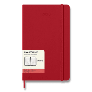 Moleskine Dnevnik 2026 - trda vezava, L, dnevni, rdeč