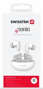 SWISSTEN Slušalke bluetooth TWS Sonic - bele