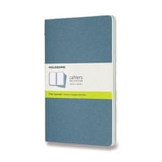 Moleskine Beležnice Cahier, L, prozorne, 3 kosi - temno turkizna