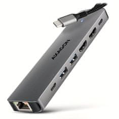 AXAGON multi USB-C hub 7v1 / HMC-7HX2 / PD 100W / 1xUSB-C / 2xUSB-A / 2xHDMI / RJ-45 / kabel 15cm