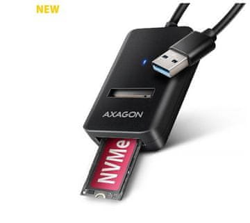 AXAGON ADM2-AM USB-A 10Gb/s - adapter M.2 NVMe in SATA SSD, kabel USB-A 10 cm