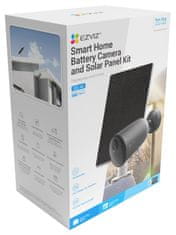EZVIZ IP kamera EB3 4G kit/ bullet/ 4G/LTE/ 3Mpix/ zaščita IP65/ objektiv 2,8 mm/ H.265/ IR do 15 m/ siva + solarna plošča C