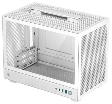 DEEPCOOL CH160 / miniITX / USB 3.0 / USB-C / steklena stranska plošča / ročaj / bela