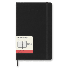 Moleskine 18-mesečni dnevnik 2025-26 - trda vezava - L, dnevni, črn