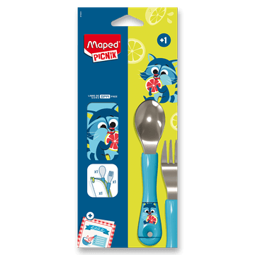 Maped Miniz Raccoon jedilni pribor - 2 kosa