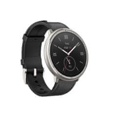 Amazfit Active 2 Round NFC/Srebrni/Elegantni trak/črno usnje