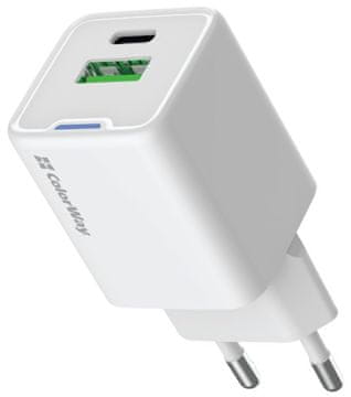 COLORWAY 1x USB-C/ omrežni polnilnik/ GaN/ PD/ PPS/ QC/ 35W/ Bela