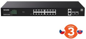 Tenda TEG2220P-16-250W Gigabitno stikalo Websmart L2 Cloud PoE+ 230W, 16x1Gbps PoE+, 2xRJ45, 2xSFP, Rack