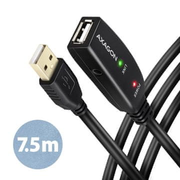 AXAGON ADR-207, USB 2.0 A-M -> A-F, aktivni podaljšek / repetitor, 7,5 m
