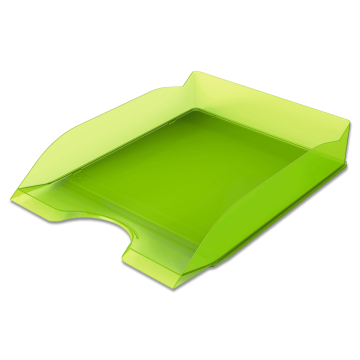 Trajna osnovna pisarniška škatla za shranjevanje, prozorna - transp. zelena