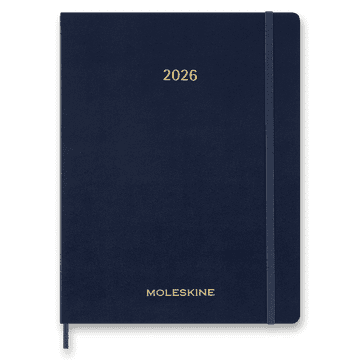 Moleskine Essential 2026 - mehka platnica, XXL, tedenska, navpična, modra