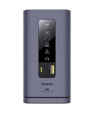 BASEUS Spacemate 11v1 Priključna postaja (USB-C PD, USB-C, 2x USB-A, 3x HDMI) siva