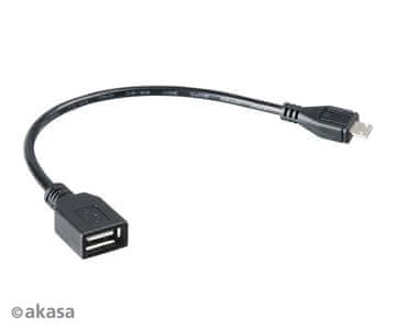 Akasa - Kabel USB OTG - od mikro USB do USB - 15 cm