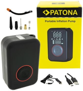 PATONA potovalni mini kompresor za avto, kolo/ powerbank 4000 mAh/ LED SOS/ USB-A/ USB-C/ LCD