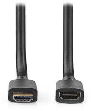 Nedis Ultra hitri podaljšek HDMI 2.1 z ethernetom/ 8K@60Hz/ pozlačeni konektorji HDMI-HDMI/ črn/ škatla/ 2 m