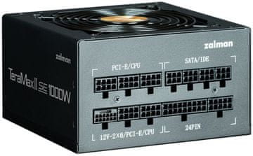 Zalman Zalmanov napajalnik ZM1000-TMX2 SE/ 1000W / ATX3.1 / aktivni PFC / modularni / 80 Plus Gold
