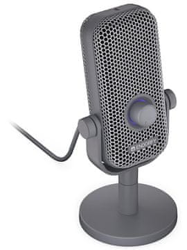 Endorfy mikrofon Solum Voice S / žični / pop-up filter / RGB osvetlitev / USB-C / siva