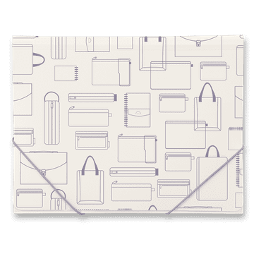 Mapa Foldermate Vintage A4 s tremi zavihki in gumo - siva