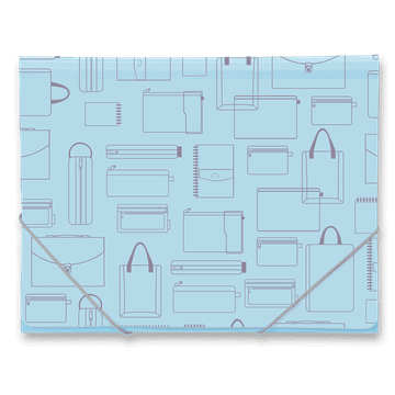 Mapa Foldermate Vintage A4 s tremi zavihki in gumo - modra