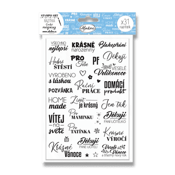 Znamke Aladine StampoArt - Češki napisi, 31 kosov