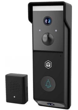 Nedis Wi-Fi pametni videotelefon za vrata/ 2x 1920x1080/ 4Mpix/ baterijsko napajanje/ IP54/ senzor gibanja/ nočni vid/ črn