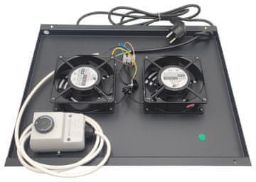 XtendLan Prezračevanje za razdelilnike ECO, vgrajene v omaro, globoke 600 mm, 2x ventilator s termostatom