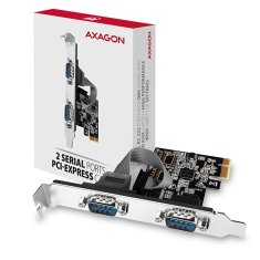 AXAGON PCEA-S2N, krmilnik PCIe - 2x serijska vrata (RS232) 250 kb/s, vključno z. LP